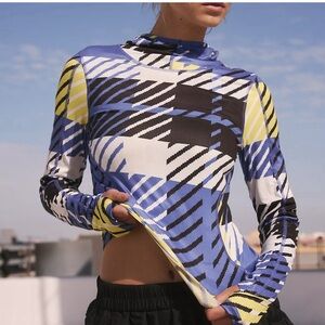 - NWOT FP Movement Misty Morning Printed Layer in Plaid Swim Club Combo